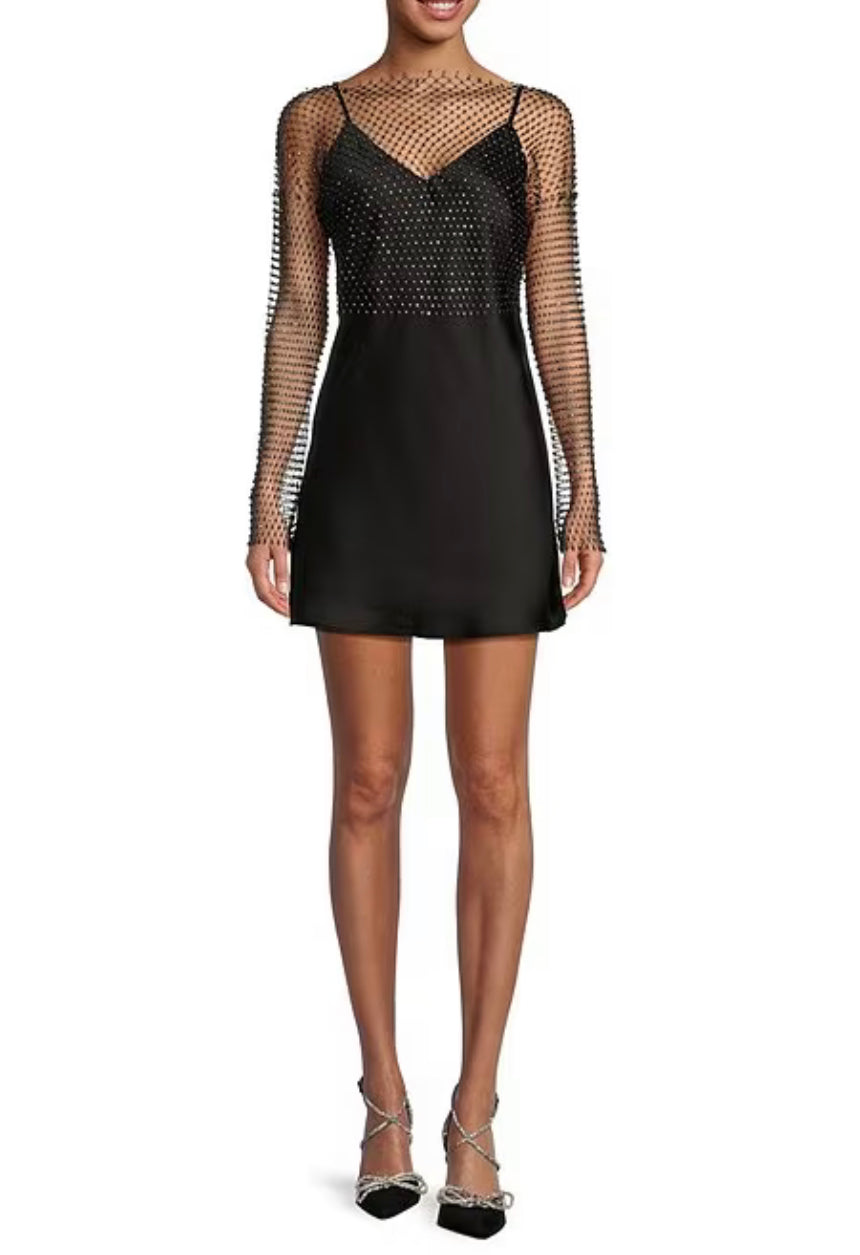 Sheer Mesh mini Dress - Black – Shape Wear Shop
