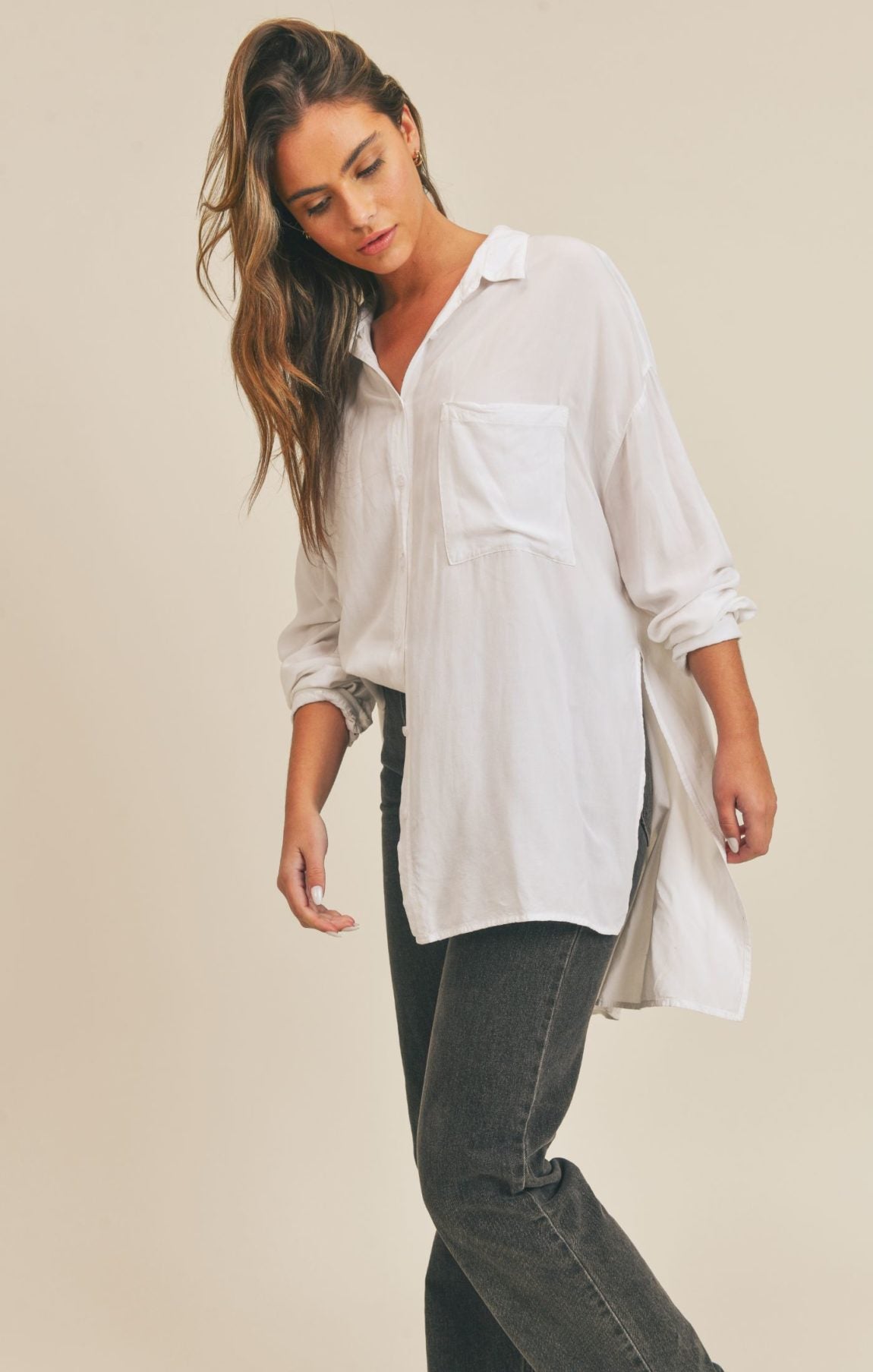 SADIE AND SAGE - HEAR YOU SAY OVERSIZED SHIRT - Pretty Boutique